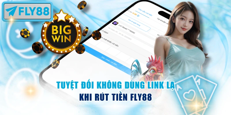 Tuyệt đối không dùng link lạ khi rút tiền Fly88